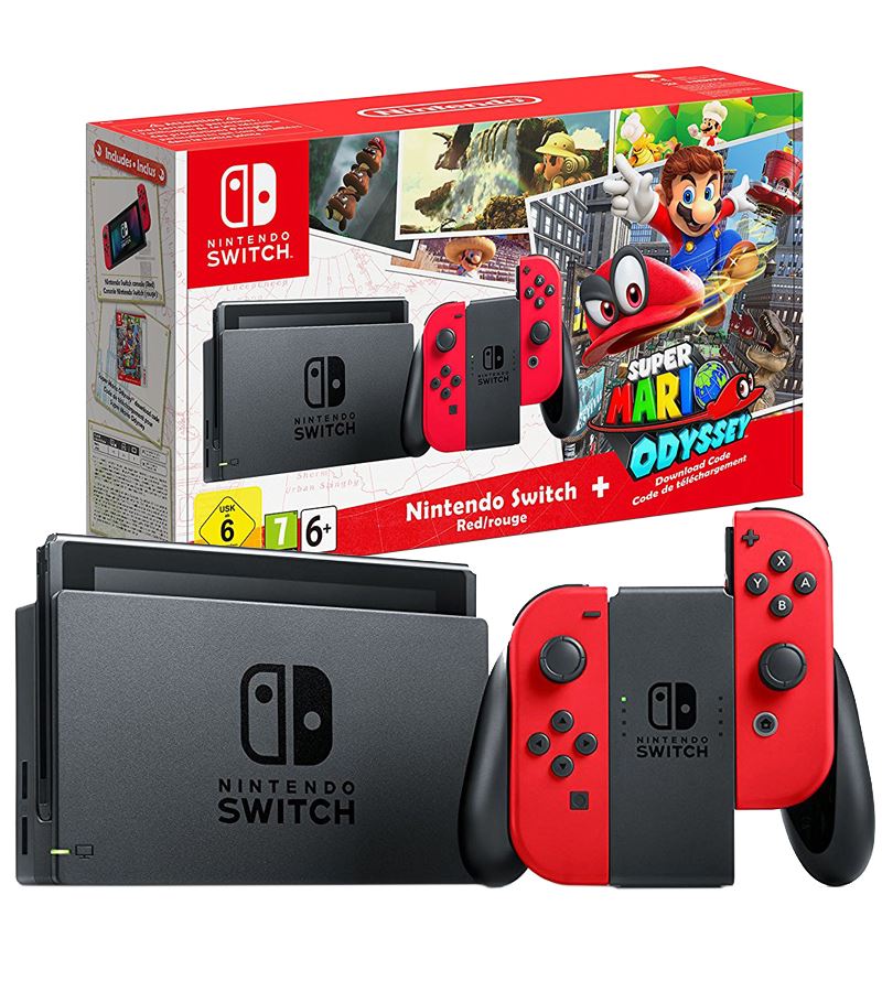 nintendo switch console with mario